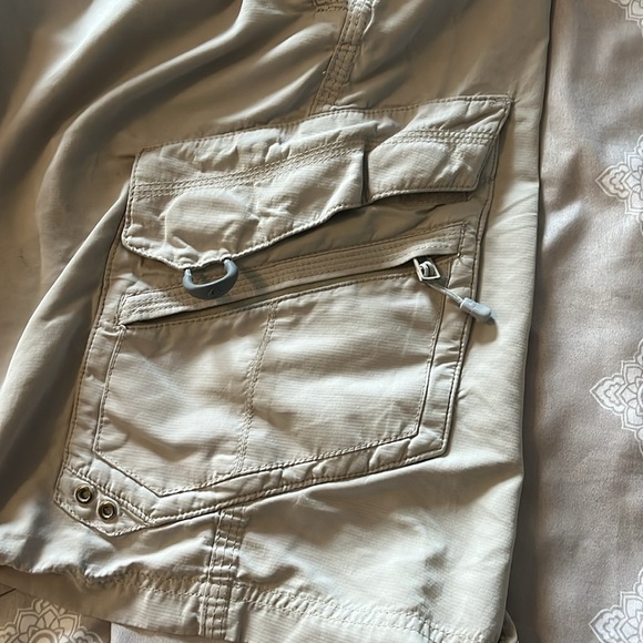 QUIKSILVER Khaki Cargo Shorts Adult 38Multi Pockets Flat Front Surf Beach Men - Picture 4 of 6